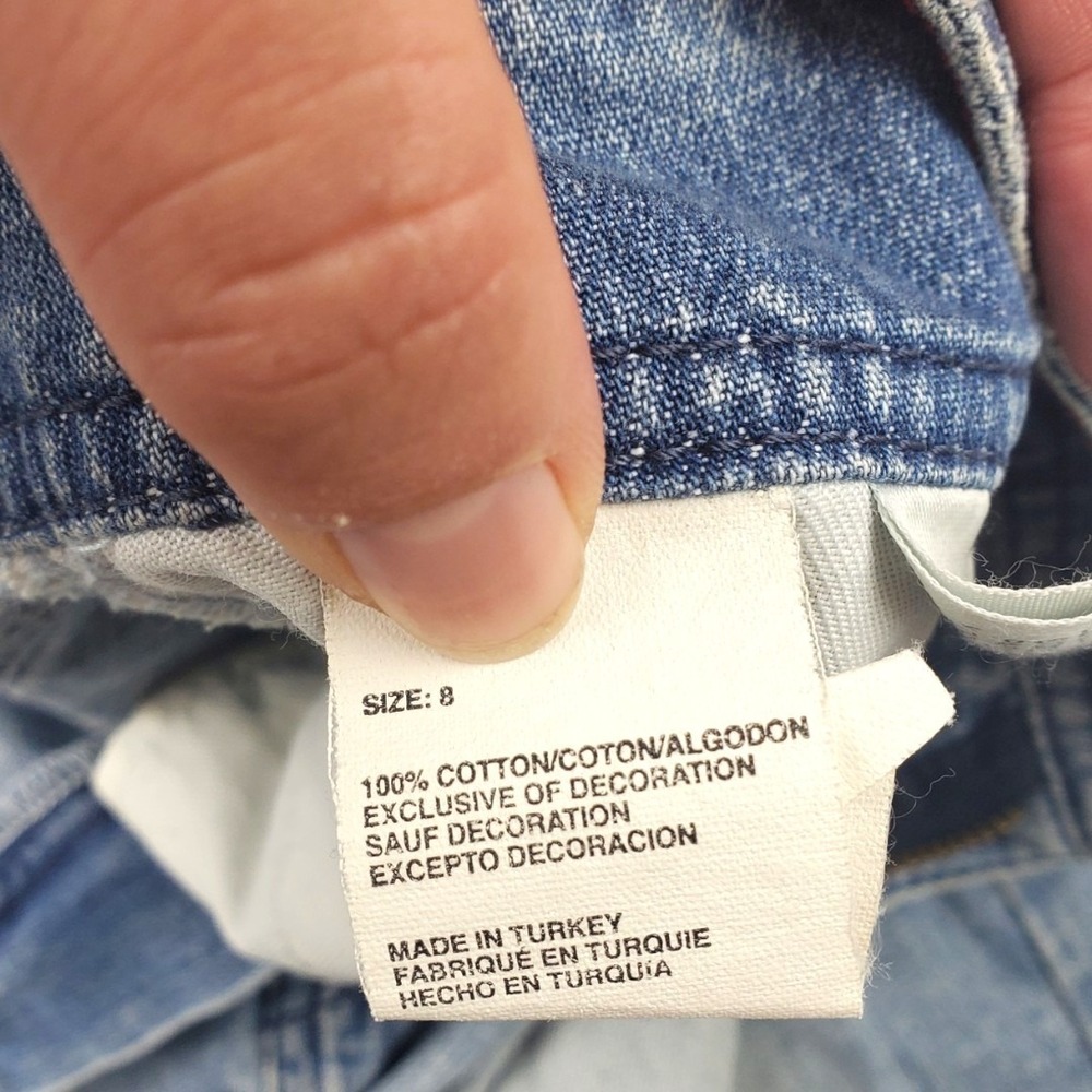 Tommy Hilfiger Womens Denim Mini Skirt Light Wash Blue Y2K Pleated Back Size 8 - Picture 7 of 8